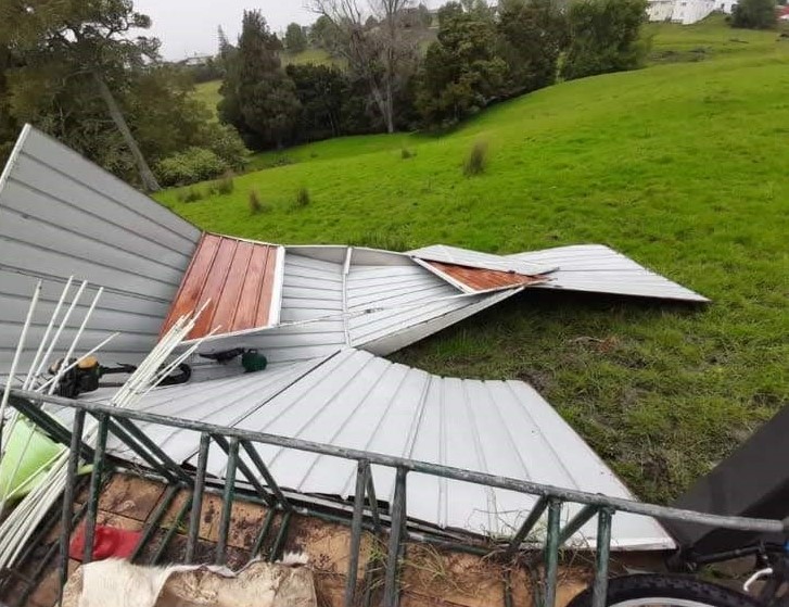 Damaged shed
